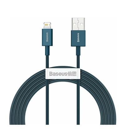 Baseus Lightning Superior Series cable, Fast Charging, Data 2.4A, 2m Blue (CALYS-C03) (BASCALYS-C03)-BASCALYS-C03