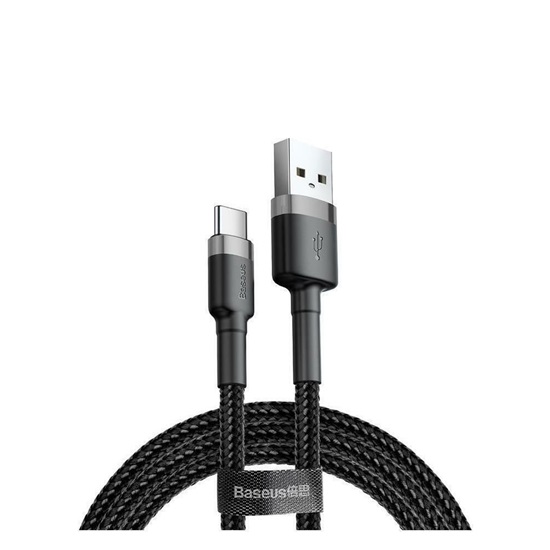 Baseus Type-C Cafule Cable 2A 2m Gray + Black (CATKLF-CG1) (BASCATKLF-CG1)-BASCATKLF-CG1