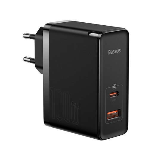 Baseus Travel Charger GaN5 Pro Quick wall charger C+U, PD3.0, QC4.0 +, AFC, 100W EU Black (CCGP090201) (BASCCGP090201)-BASCCGP090201