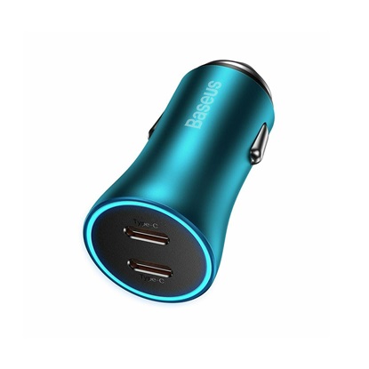 Baseus Car Charger Golden Contactor Pro fast Charger C+C 40W Blue (CGJP000003) (BASCGJP000003)-BASCGJP000003