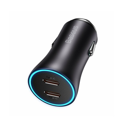 Baseus Car Charger Golden Contactor Pro fast Charger C+C 40W Gray (CGJP000013) (BASCGJP000013)-BASCGJP000013