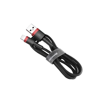 Baseus Lightning Cafule Cable 2.4A 1m Red + Black (CALKLF-B19) (BASCALKLF-B19)-BASCALKLF-B19