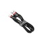 Baseus Lightning Cafule Cable 2.4A 1m Red + Black (CALKLF-B19) (BASCALKLF-B19)-BASCALKLF-B19