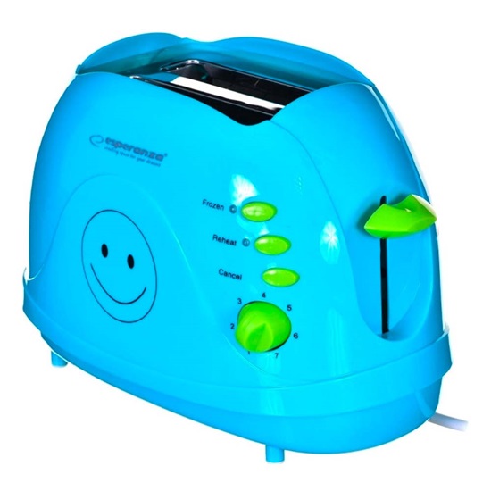 Φρυγανιέρα 2 Θέσεων 750 W Χρώματος Μπλε Esperanza Smiley EKT003B-ESPEKT003B