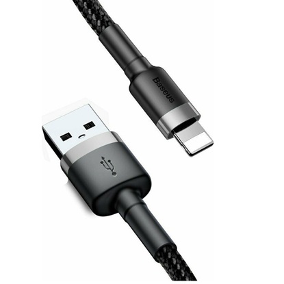 Baseus Cafule Braided USB to Lightning Cable Μαύρο 2m (CALKLF-CG1) (BASCALKLF-CG1)-BASCALKLF-CG1