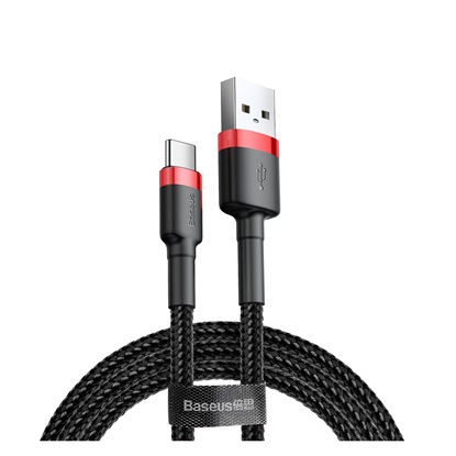 Baseus Cafule Braided USB 2.0 Cable USB-C male - USB-A male Μαύρο 0.5m (CATKLF-A91) (BASCATKLF-A91)-BASCATKLF-A91