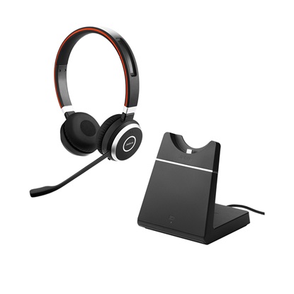 Jabra Evolve 65 MS Stereo with Charging Stand Ασύρματα On Ear Multimedia Ακουστικά με μικροφωνο και σύνδεση USB-A (6599-823-399) (JAB6599-823-399)-JAB6599-823-399