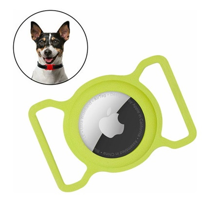 Hurtel AirTag case Silicone flexible cover collar loop case for pet dog cat Green (TAGCASGRN) (HRTTAGCASGRN)-HRTTAGCASGRN