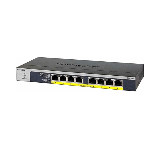NetGear GS108PP Unmanaged L2 PoE+ Switch με 8 Θύρες Gigabit (1Gbps) Ethernet (GS108PP-100EUS) (NETGS108PP-100EUS)-NETGS108PP-100EUS
