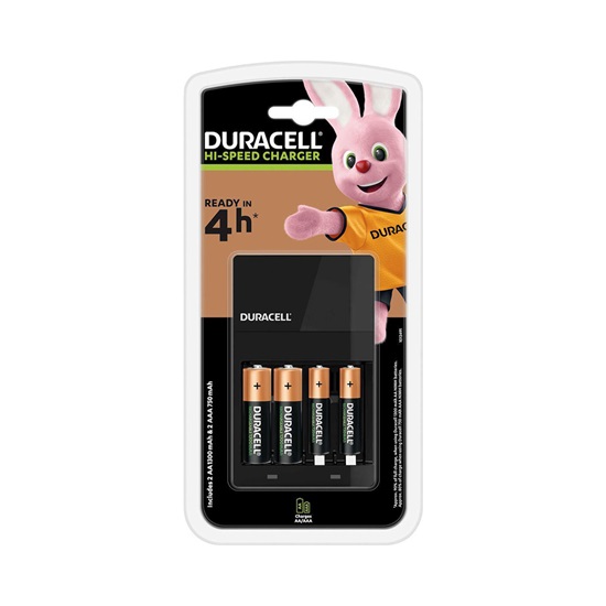 Duracell CEF14 Φορτιστής 4 Μπαταριών Ni-MH Μεγέθους AA/AAA Σετ με 2x AA 1300mAh και 2x AAA 750mAh (DCEF14)(DURDCEF14)-DURDCEF14