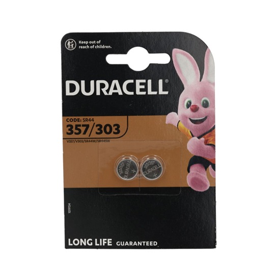 Duracell 303/357 Μπαταρία Silver Oxide SR44 1.5V 2τμχ (DSR44W)(DURDSR44W)-DURDSR44W