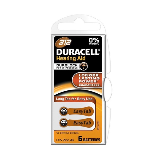 Duracell Activair Μπαταρίες Ακουστικών Βαρηκοΐας 312 1.4V 6τμχ (ACA312MF) (DURACA312MF)-DURACA312MF