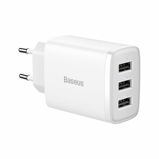 Baseus Φορτιστής Χωρίς Καλώδιο με 3 Θύρες USB-A 17W Λευκός (CCXJ020102) (BASCCXJ020102)-BASCCXJ020102