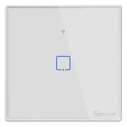 Sonoff TX T2 Χωνευτός Διακόπτης Τοίχου Wi-Fi για Έλεγχο Φωτισμού με Πλαίσιο και Ένα Πλήκτρο Φωτιζόμενος Λευκός (TX-T2EU1C) (SONTXT2EU1C)-SONTXT2EU1C