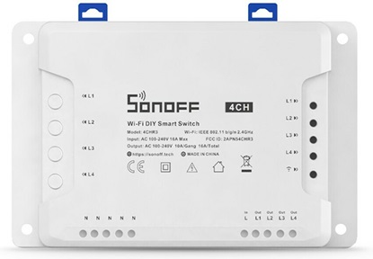 Sonoff 4CH R3 Smart Ενδιάμεσος Διακόπτης Wi-Fi σε Λευκό Χρώμα (M0802010003) (SONM0802010003)-SONM0802010003