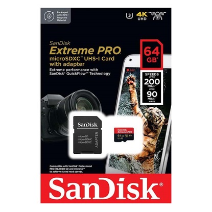 SanDisk Extreme PRO microSDXC UHS-I 64GB CARD (SDSQXCU-064G-GN6MA) (SANSDSQXCU-064G-GN6MA)-SANSDSQXCU-064G-GN6MA