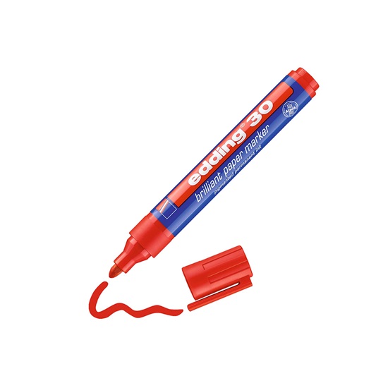 Edding 30 Brilliant Paper Marker Red (4-30002) (EDD4-30002)-EDD4-30002