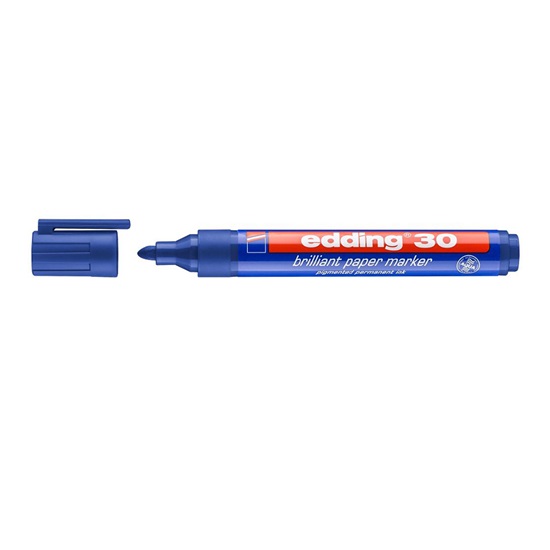 Edding 30 Brilliant Paper Marker Blue (4-30003) (EDD4-30003)-EDD4-30003