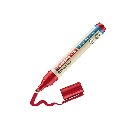 Edding 32 EcoLine Flipchart Marker Red (4-32002) (EDD4-32002)-EDD4-32002