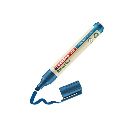 Edding 32 EcoLine Flipchart Marker Blue (4-32003) (EDD4-32003)-EDD4-32003