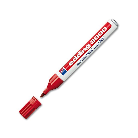 Edding 3000 Permanent Marker Red (4-3000002) (EDD4-3000002)-EDD4-3000002