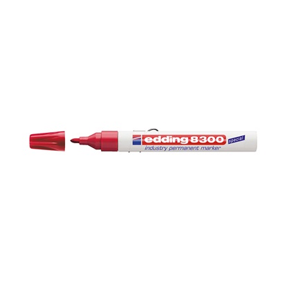 Edding 8300 Industry Permanent Marker Red (4-8300002) (EDD4-8300002)-EDD4-8300002