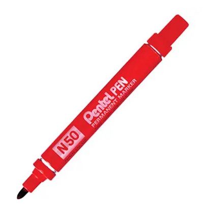 Pentel N50 Permament Marker Red (N50-BE) (PENN50-BE)-PENN50-BE