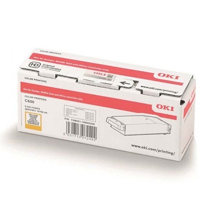 OKI C650 TNR YELLOW 6K (09006129) (OKI-C650-Y)-OKI-C650-Y