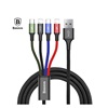 Baseus Rapid Braided USB to 2x Lightning / Type-C / micro USB Cable Πολύχρωμο 1.2m (CA1T4-A01) (BASCA1T4A01)-BASCA1T4A01