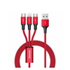 Baseus Rapid Series 3-in-1 Braided USB to Lightning / micro USB / Type-C Cable 3.5A Κόκκινο 1.2m (CAJS000009) (BASCAJS000009)-BASCAJS000009