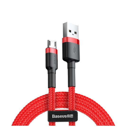 Baseus Cafule Braided USB 2.0 to micro USB Cable Κόκκινο 2m (CAMKLF-C09) (BASCAMKLFC09)-BASCAMKLFC09