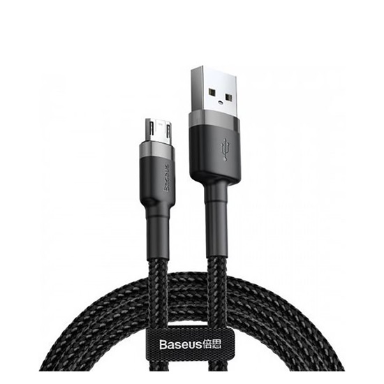 Baseus Cafule Braided USB 2.0 to micro USB Cable Γκρι 2m (CAMKLF-CG1) (BASCAMKLFCG1)-BASCAMKLFCG1
