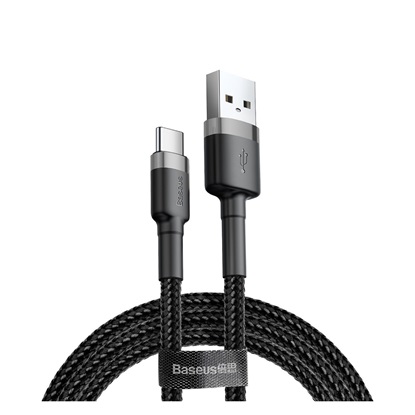 Baseus Cafule Braided USB 2.0 Cable USB-C male - USB-A male Μαύρο 0.5m (CATKLF-AG1) (BASCATKLFAG1)-BASCATKLFAG1