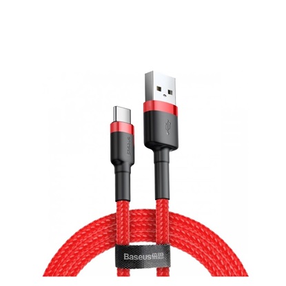 Baseus Cafule Braided USB 2.0 Cable USB-C male - USB-A male Κόκκινο 1m (CATKLF-B09) (BASCATKLFB09)-BASCATKLFB09