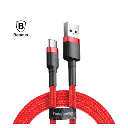Baseus Cafule Braided USB 2.0 Cable USB-C male - USB-A male Κόκκινο 3m (CATKLF-U09) (BASCATKLFU09)-BASCATKLFU09