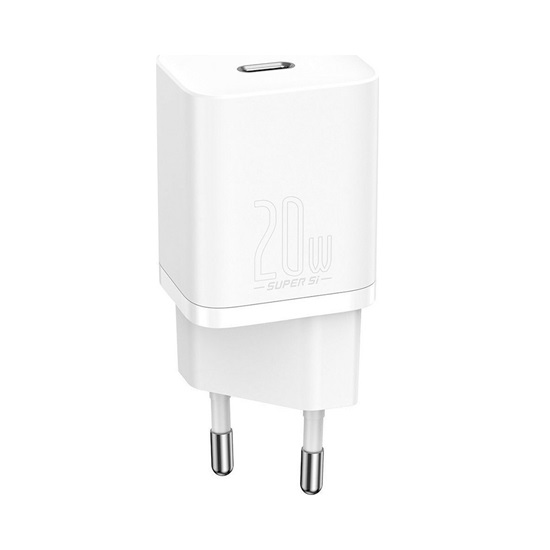 Baseus Φορτιστής Χωρίς Καλώδιο με Θύρα USB-C 20W Power Delivery Λευκός (Super Si) (CCSUP-B02) (BASCCSUPB02)-BASCCSUPB02