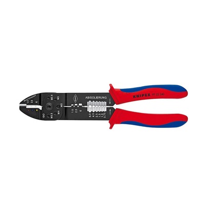 Knipex Πρέσα Ακροδεκτών Διατομής 0.5-6mm² με Απογυμνωτή 240mm (9722240) (KNI9722240)-KNI9722240