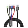Baseus Braided USB to Lightning / 2x Type-C / micro USB Cable Πολύχρωμο 1.2m (CA1T4-B01) (BASCA1T4B01)-BASCA1T4B01