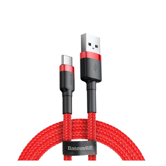 Baseus Cafule Braided USB 2.0 Cable USB-C male - USB-A male Κόκκινο 0.5m (CATKLF-A09) (BASCATKLF-A09)-BASCATKLFA09