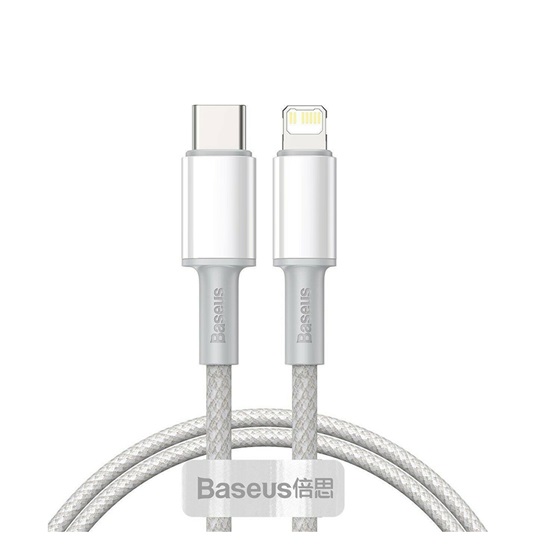 Baseus High Density Braided USB-C to Lightning Cable 20W Λευκό 1m (CATLGD-02) (BASCATLGD02)-BASCATLGD02