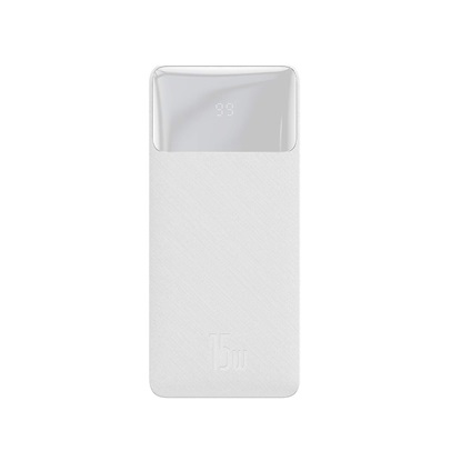 Baseus Bipow Overseas Edition Power Bank 10000mAh 15W με 2 Θύρες USB-A και Θύρα USB-C Λευκό (PPBD050002) (BASPPBD050002)-BASPPBD050002