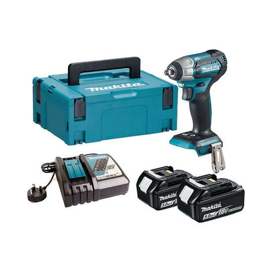 Makita DTW180RTJ Brushless Μπουλονόκλειδο 18V 2x5Ah με Υποδοχή 3/8" (DTW180RTJ) (MAKDTW180RTJ)-MAKDTW180RTJ