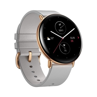 Amazfit Zepp E Circle Stainless Steel Αδιάβροχο Smartwatch με Παλμογράφο (Moon Grey) (A1936MG)-XIAA1936MG