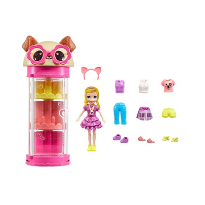 Mattel Παιχνίδι Μινιατούρα Polly Pocket Style Spinner Fashion Closet - Dog για 4+ Ετών (HKW06) (MATHKW06)-MATHKW06