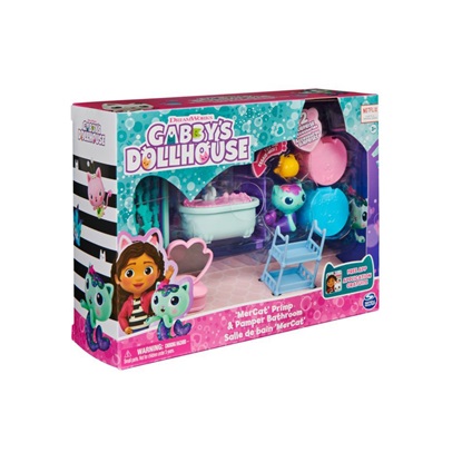 Gabby’s Dollhouse MerCat Primp and Pamper Bathroom 3+ (6060478) (SNM6060478)-SNM6060478