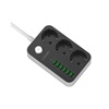 Ldnio Πολύπριζο 3 Θέσεων με Διακόπτη, 6 USB και Καλώδιο 1.6m Μαύρο (SE3631)-LDISE3631