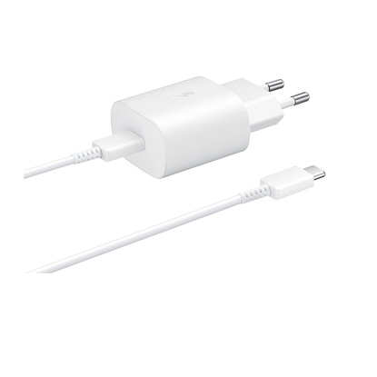 Samsung Charger with USB-C and cable USB-C 25W White (EP-TA800XWEGWW) (SAMEP-TA800XWEG)-SAMEP-TA800XWEG