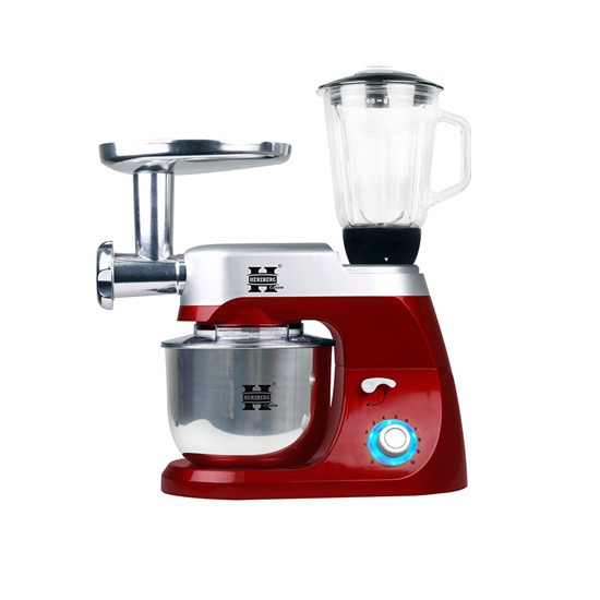 Herzberg Stand Mixer 1000W with Stainless Mixing Bowl 4.2lt Red (5029RED) (HEZ5029RED)-HEZ5029RED