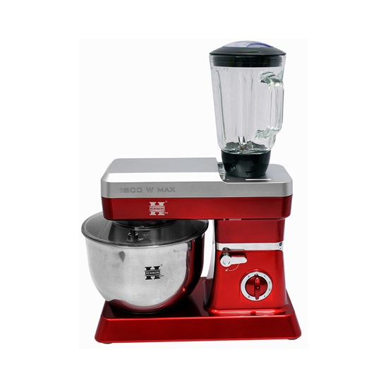 Herzberg HG-5065 Stand Mixer 1800W with Stainless Mixing Bowl 6.5lt Red (5065RD) (HEZ5065RD)-HEZ5065RD