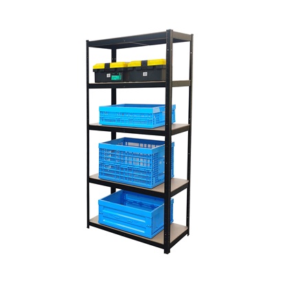 Herzberg Black Coated Storage Shelf 180x90x40cm (8027BK) (HEZ8027BK)-HEZ8027BK